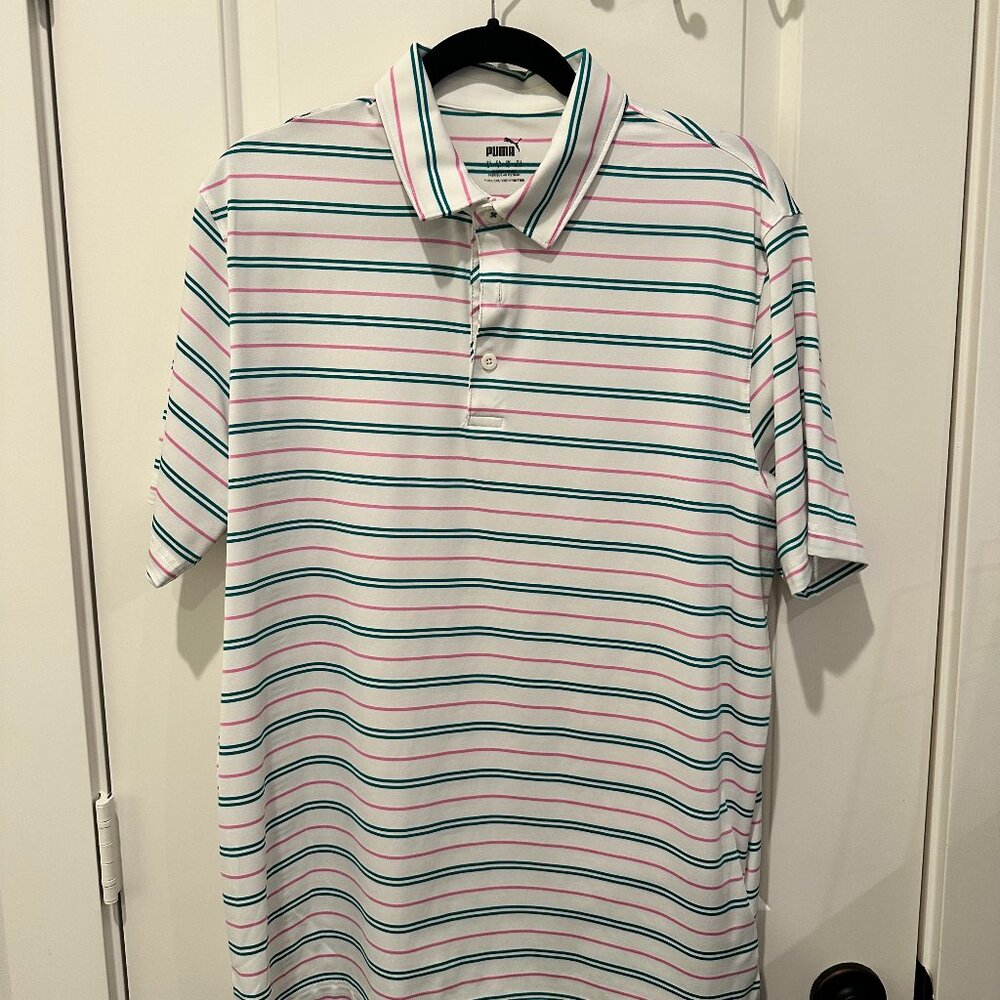 Puma Striped Golf Polo